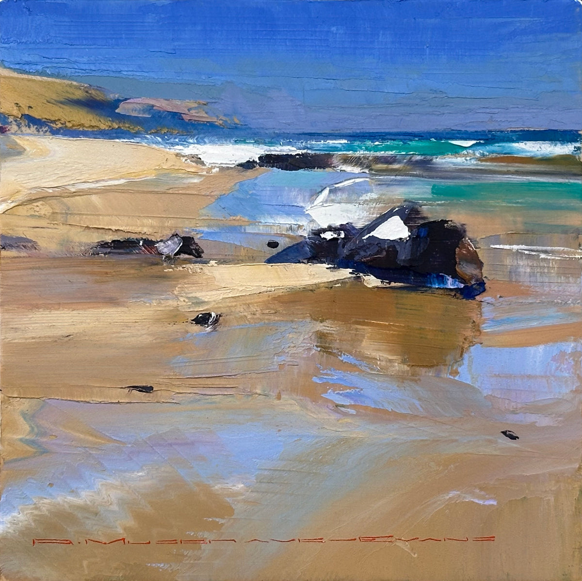 Wet Sand Coastal Study Richard Musgrave Evans Art